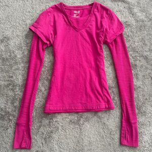 Y2k danskin hot pink long sleeve layered look